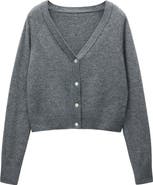 MANGO Wool V-Neck Cardigan