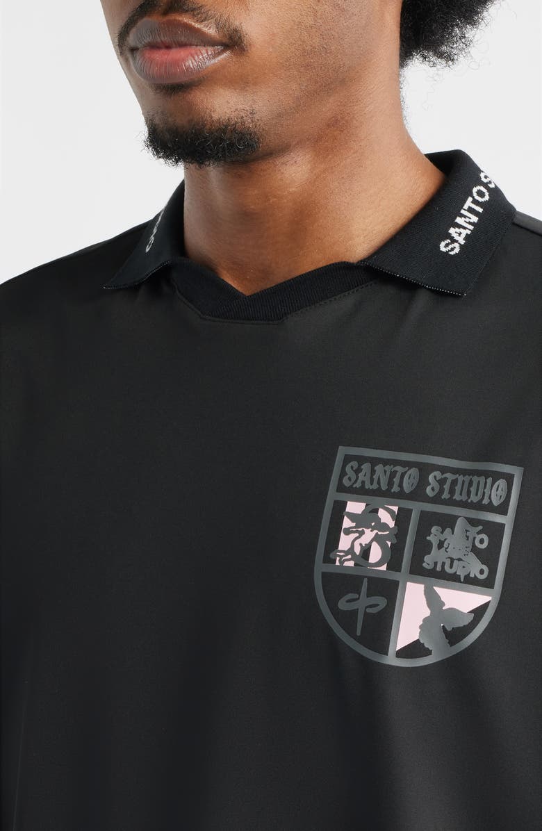SANTO STUDIO Crest Club Polo, Alternate, color, Black