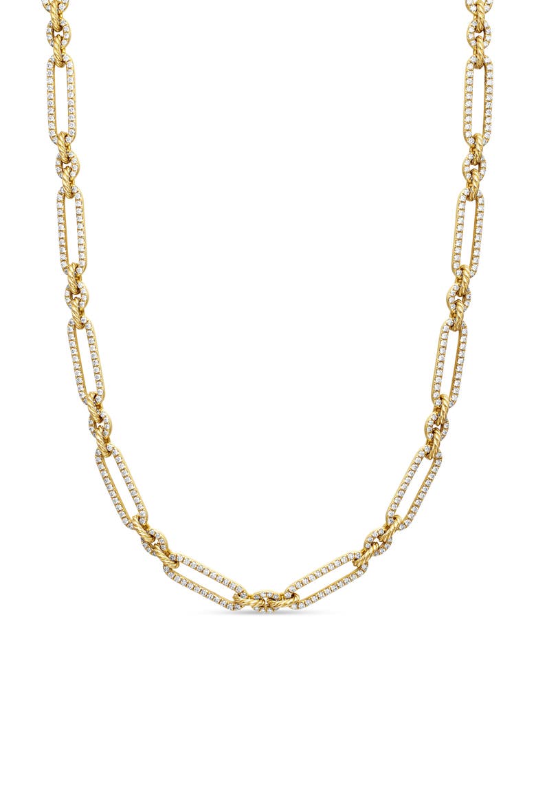 Lexington Chain Necklace in 18K Yellow Gold with Full Pavé Diamonds, Main, color, 18K YELLOW GOLD