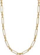 David Yurman Lexington Chain Necklace in 18K Yellow Gold with Full Pavé Diamonds