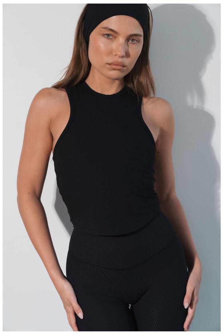 Cloud II Rib High Neck Tank, Main, color, Midnight
