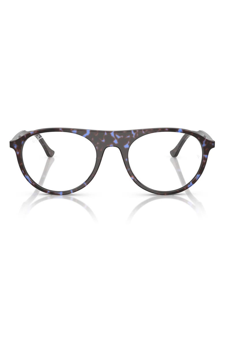 Ray-Ban 53mm Square Optical Glasses, Main, color, Blue Havana