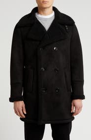 Braveman Faux Shearling Lined Double-Breasted Overcoat