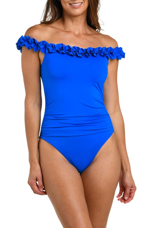 Island Goddess Off the Shoulder One-Piece Swimsuit
