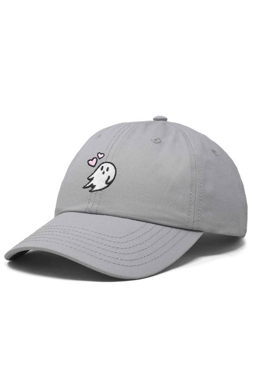 Dalix Heartly Ghost Embroidered Cap In Gray