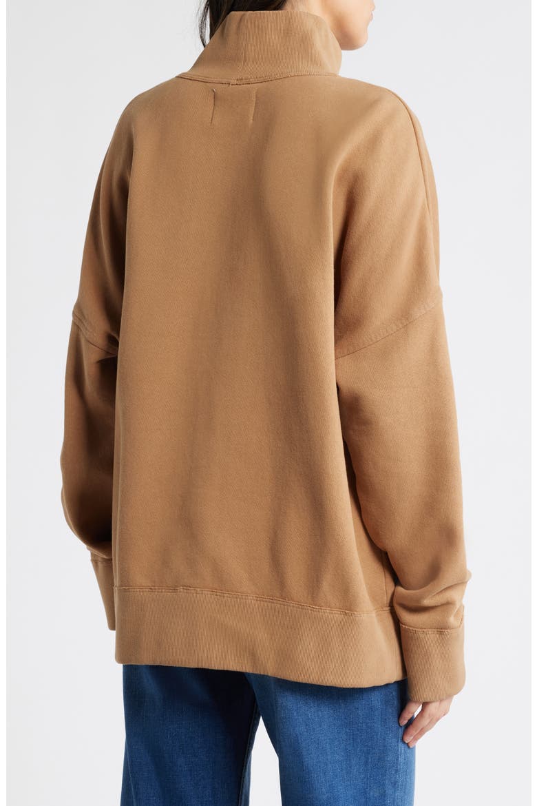 Cara Turtleneck Cotton Blend Sweatshirt, Alternate, color, SURREY
