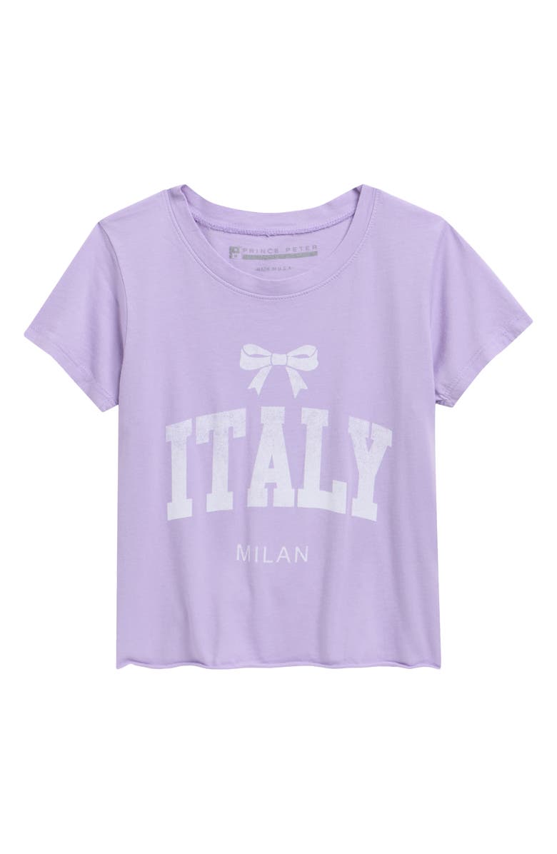 Prince Peter Kids' Italy Crop Graphic T-Shirt, Main, color, Lilac