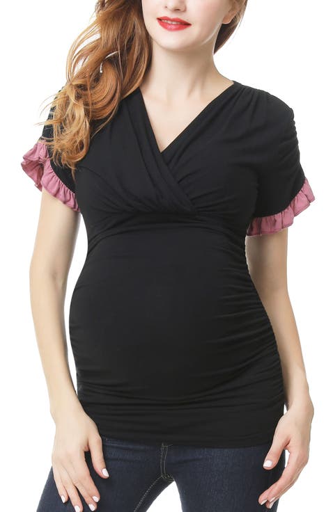 Maternity V-Neck Nursing Top