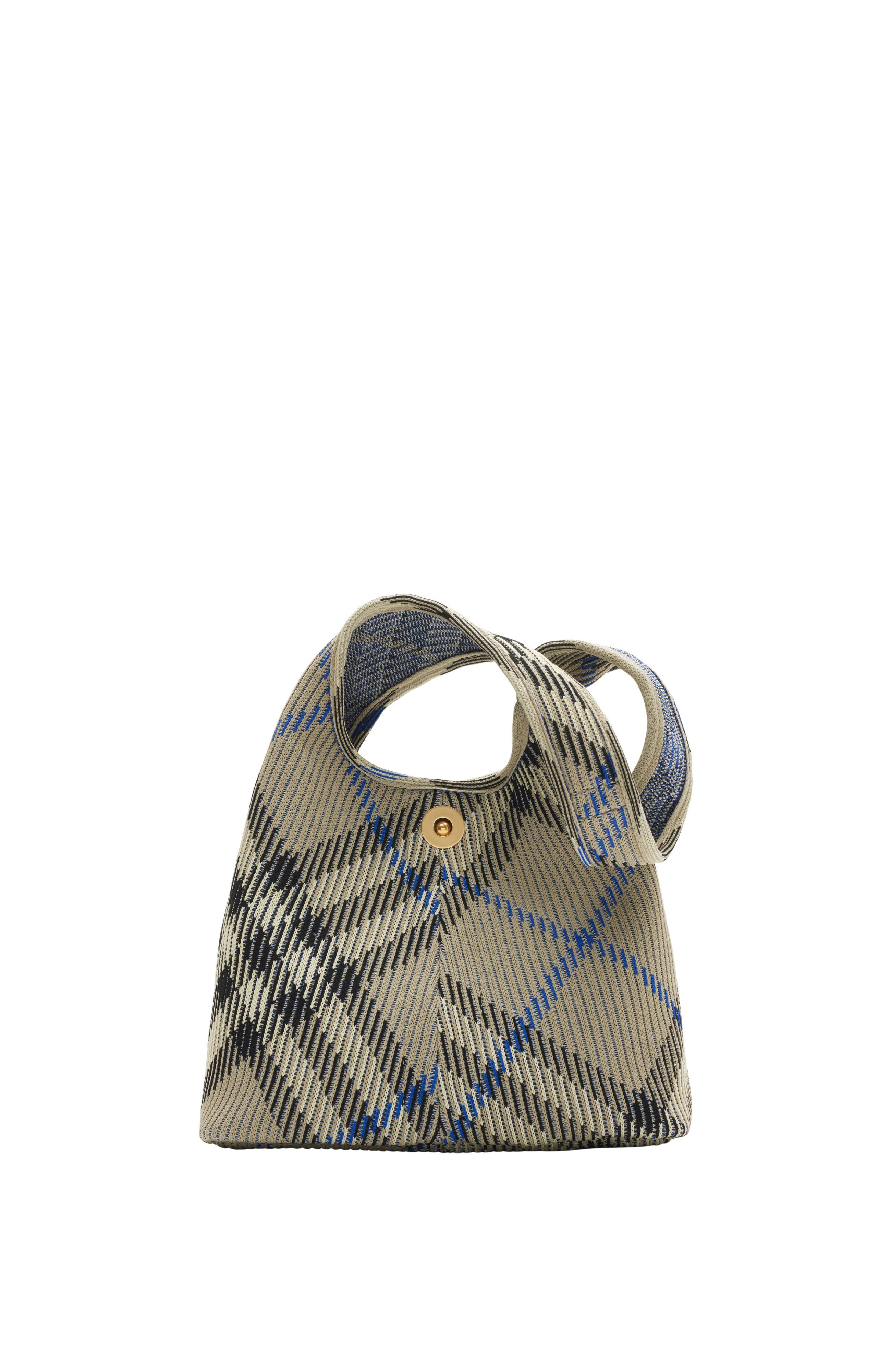 Burberry Small Check Knitted Shoulder Bag, Main, color, 