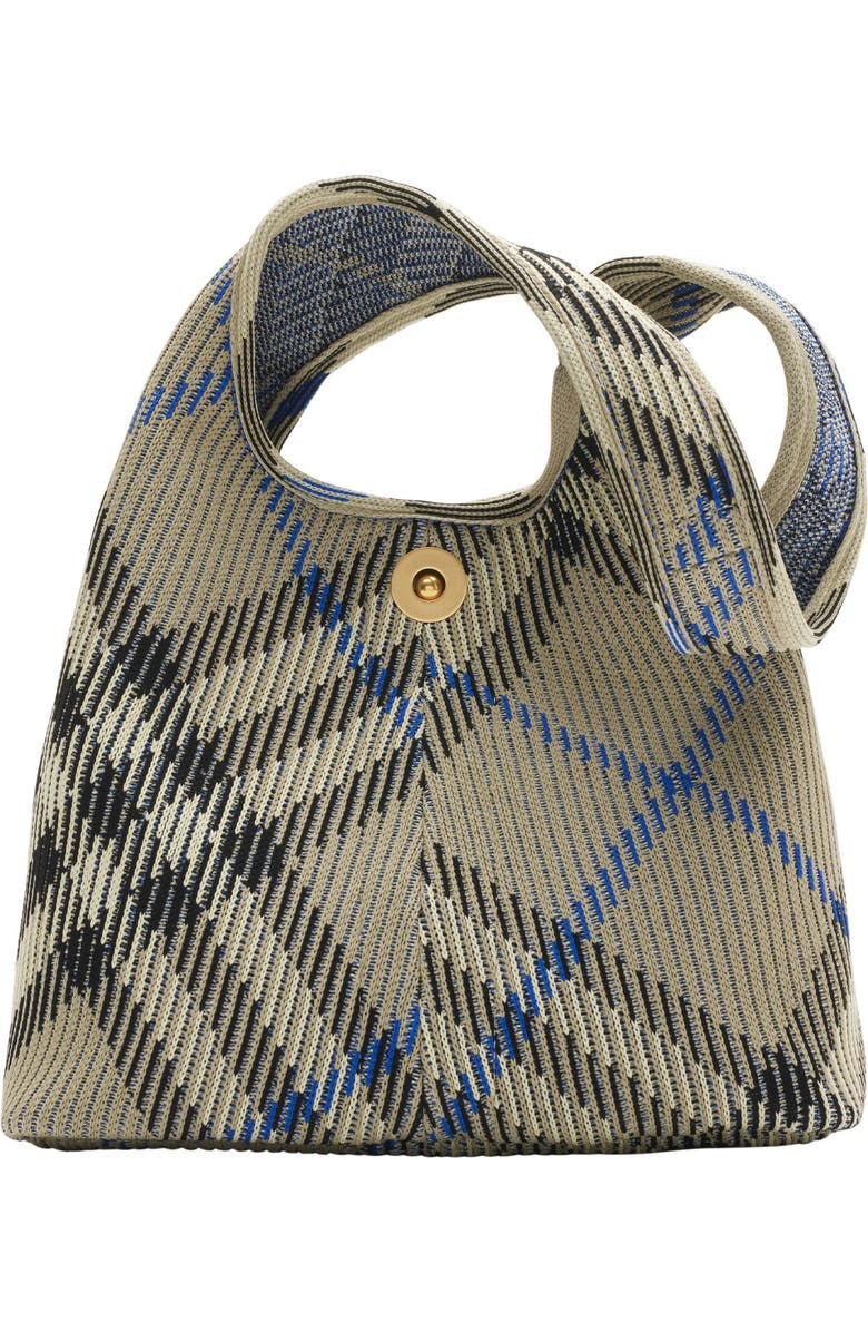 Burberry Small Check Knitted Shoulder Bag, Main, color,