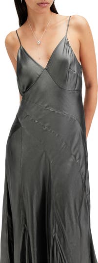 chinese dress ladies AllSaints Womens LILI Maxi Dress Black 0 at Amazon Women's Clothing store