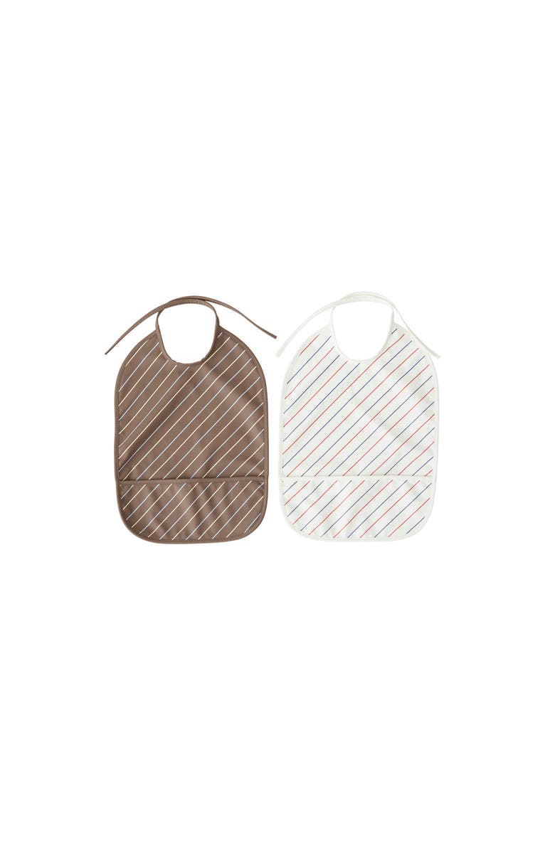 OYOY Bib Striped - Pack of 2, Main, color, Mellow / Choko