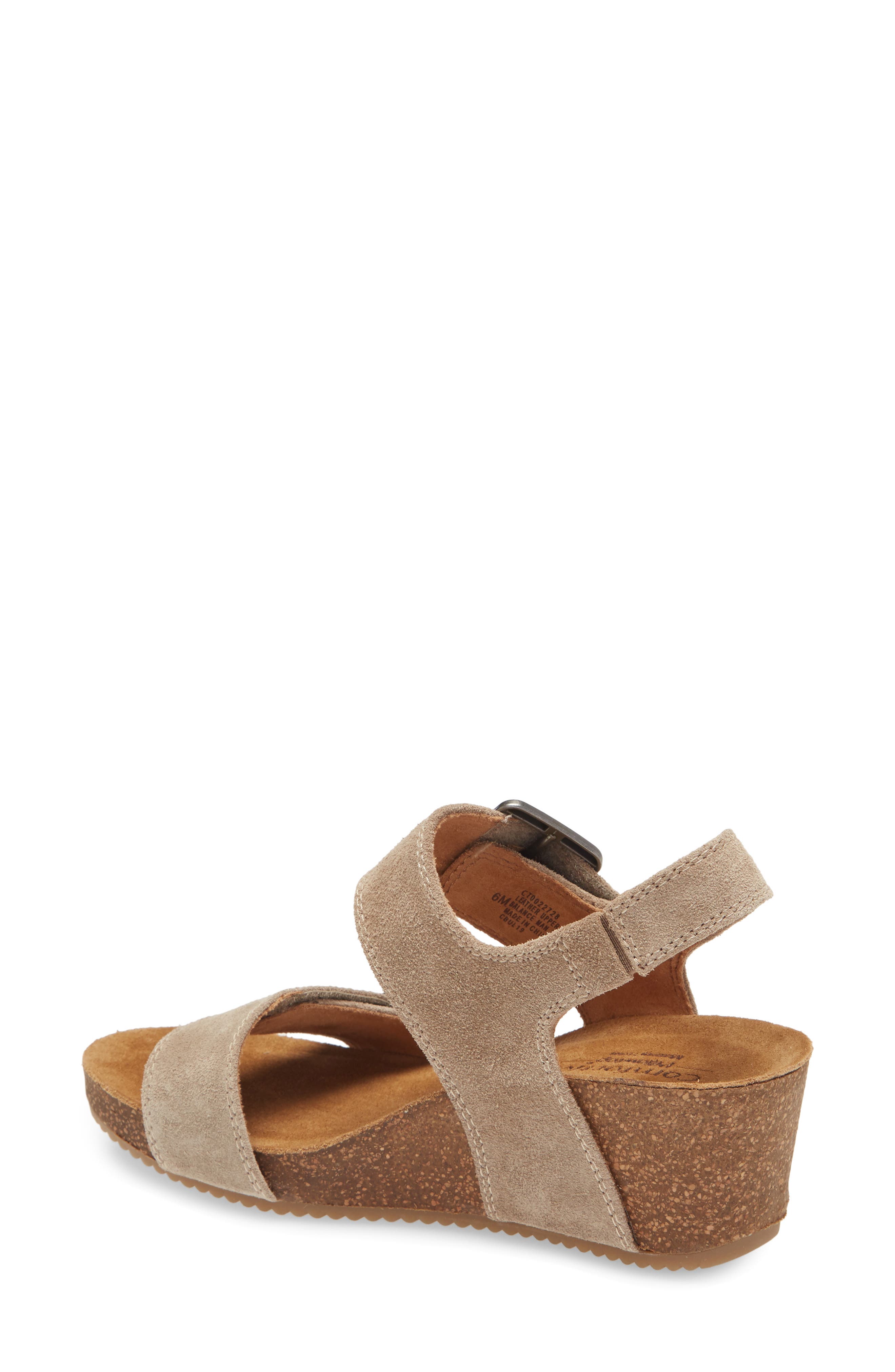 Emberly Wedge Sandal, Alternate, color, LIGHT TAUPE SUEDE