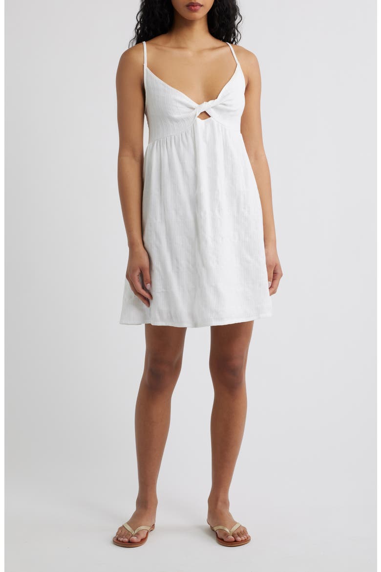 Catalina Island Stripe Minidress, Main, color, OPTICAL WHITE