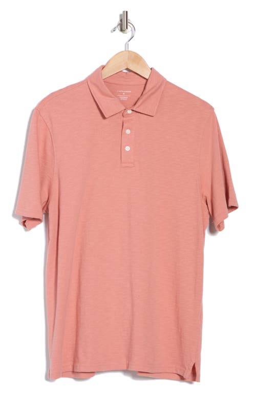 14th & Union Slub Cotton Polo In Pink Desert