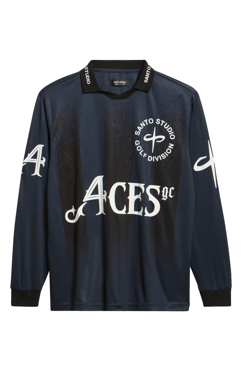 SANTO STUDIO 4 Aces Club Graphic Golf Jersey, Alternate, color, Blue