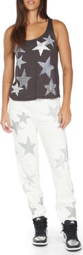Lauren Moshi Gia Crystal Multi Stars Sweatpants