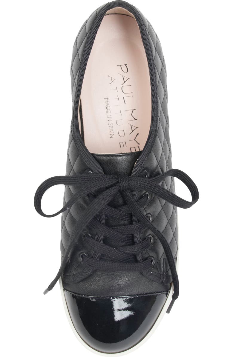 PAUL MAYER Samba Cap Toe Sneaker, Alternate, color, Black/ Black Patent