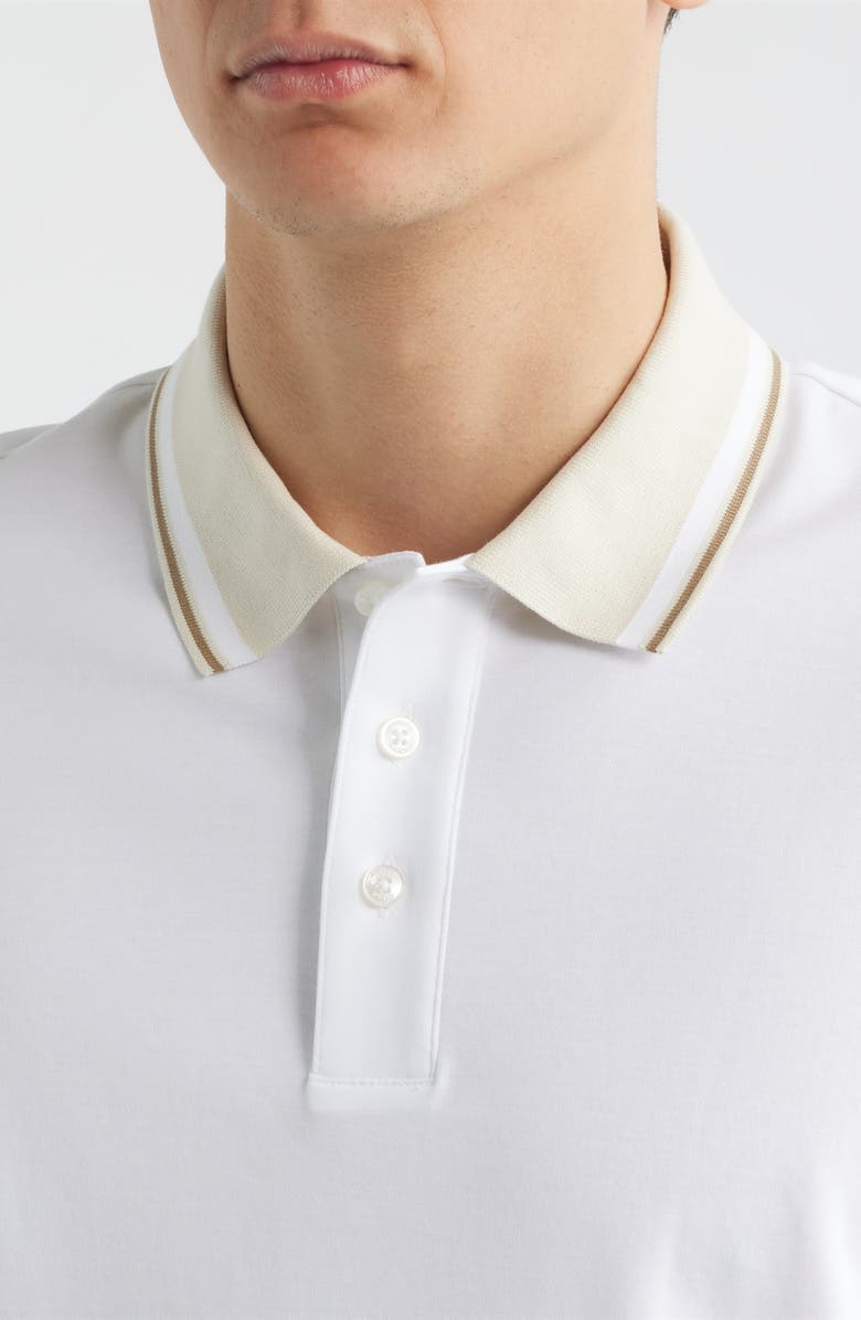 BOSS Parlay Tipped Cotton Polo, Alternate, color, White