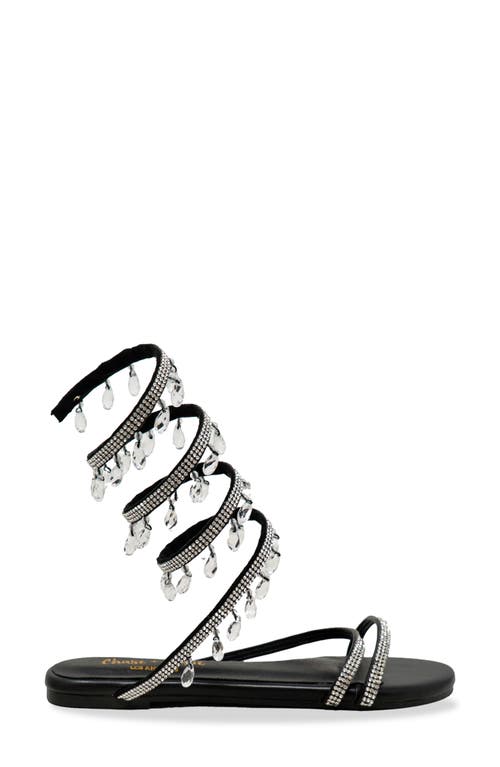 Chase & Chloe Chase And Chloe Irma Rhinestone Coil Ankle Wrap Sandal