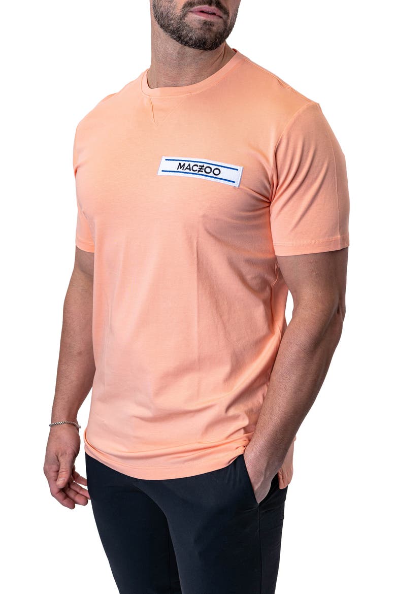 Baron Peachpink Logo Patch Stretch Cotton T-Shirt, Alternate, color, PINK