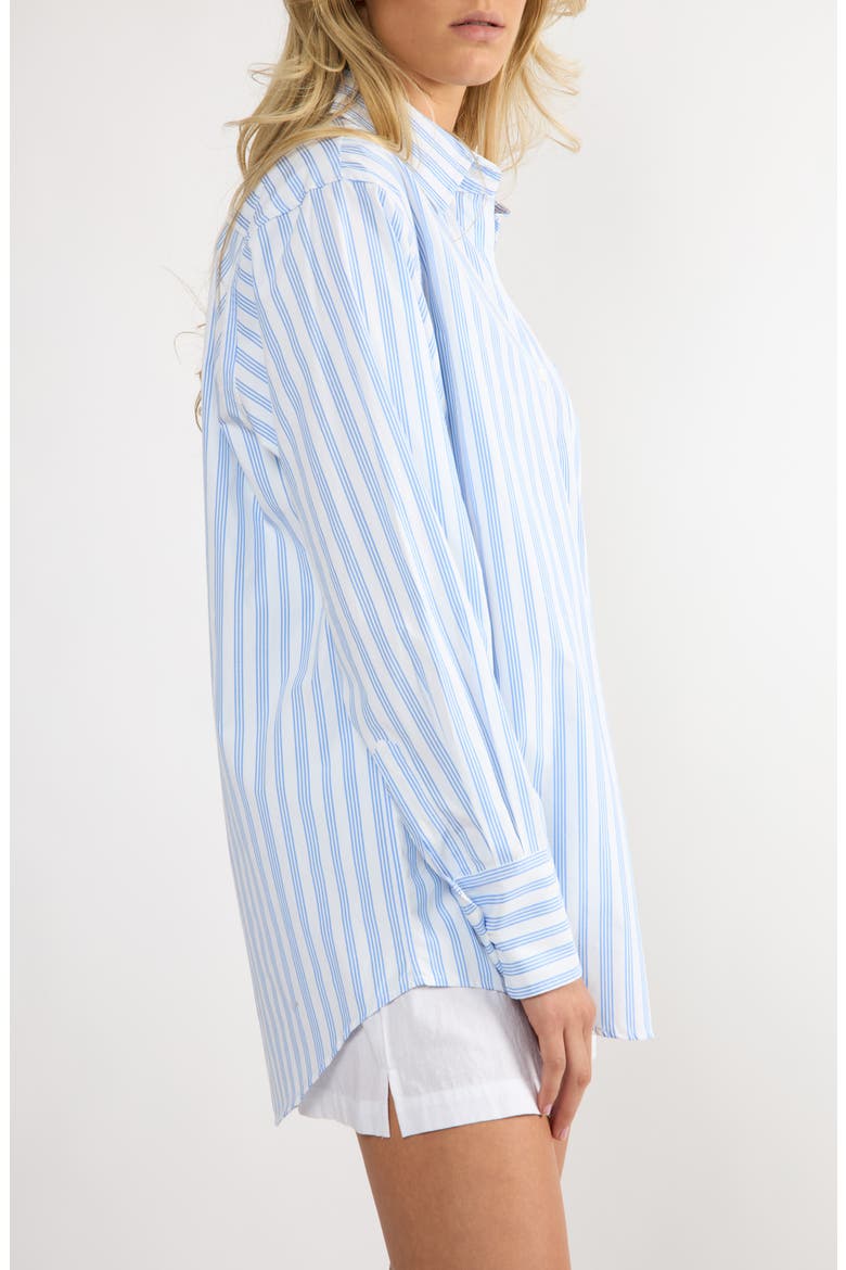Seaside Stripe Button-Up Shirt, Alternate, color, BLUE STRIPE