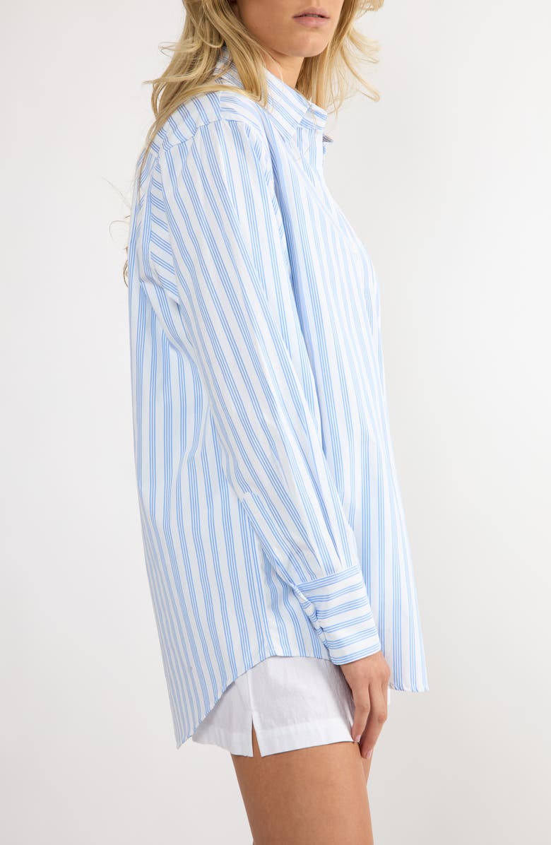 Viens Avec Moi Seaside Stripe Button-Up Shirt, Alternate, color, Blue Stripe
