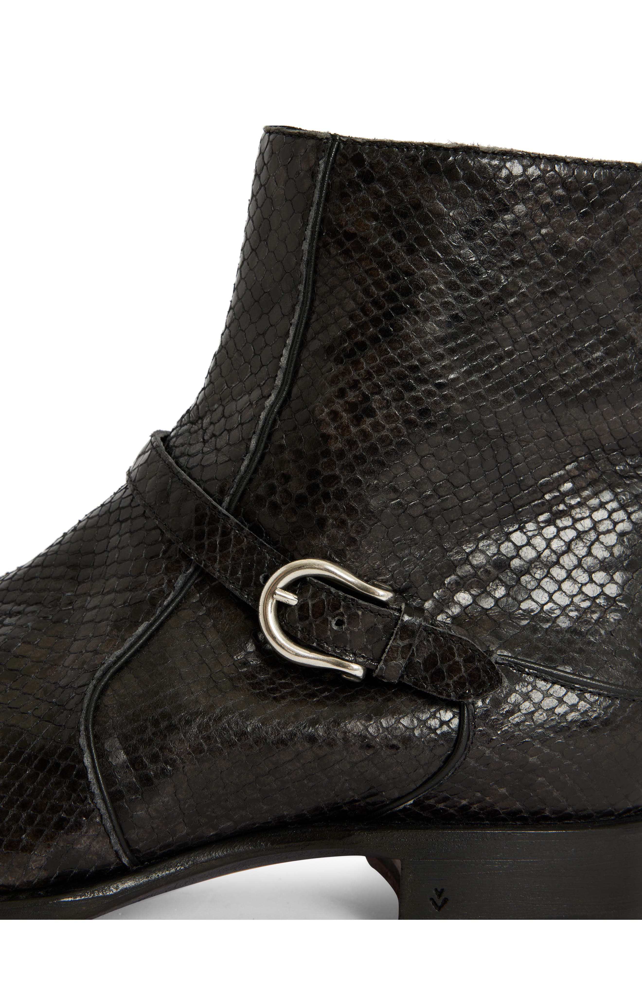 John Varvatos Regent Buckle Boot, Alternate, color, Iron Grey