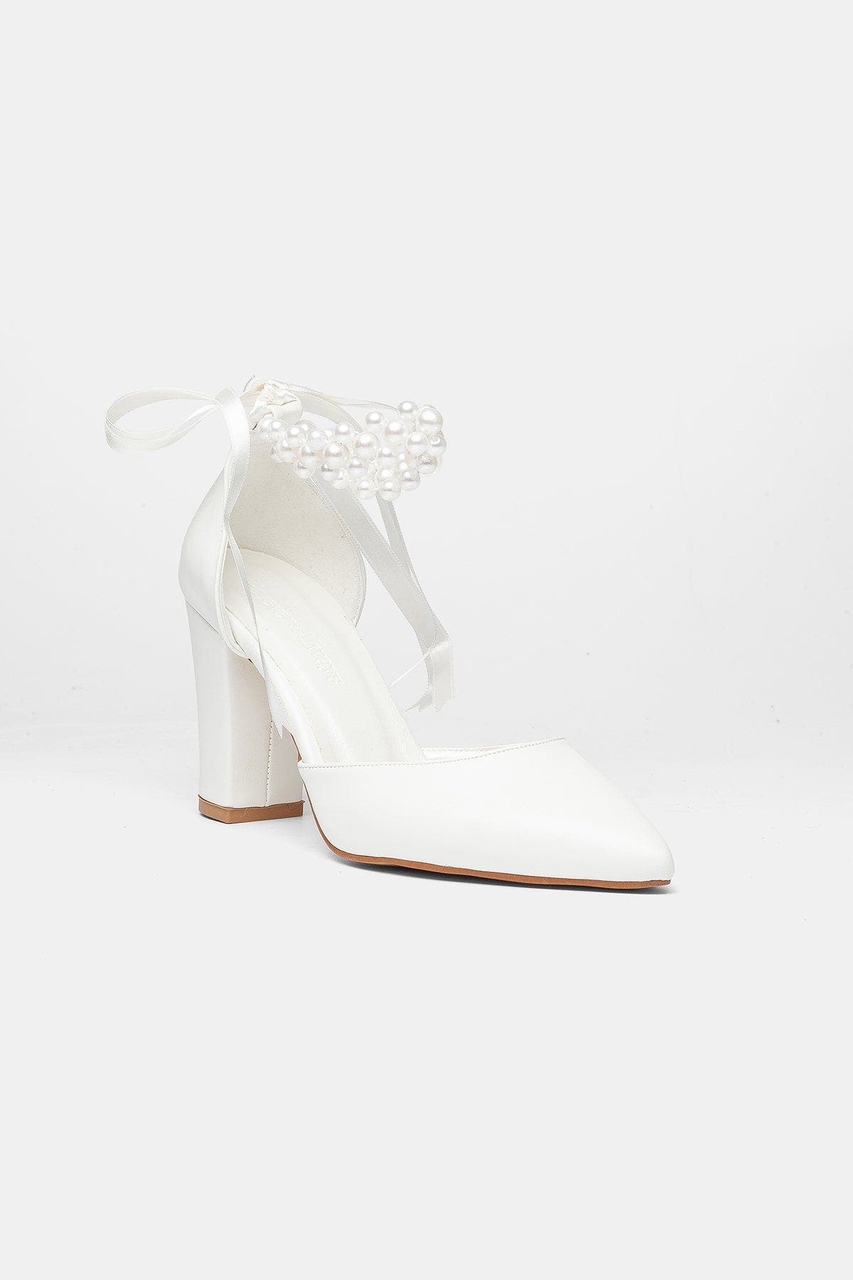 Elisa Block Heel Bridal Pump, Main, color, Ivory