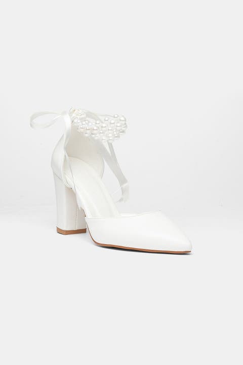 Elisa Block Heel Bridal Pump