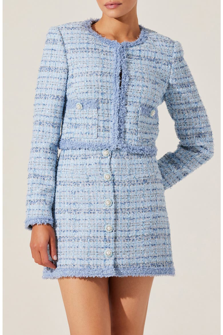 Milena Tweed Jacket, Main, color, BLUE