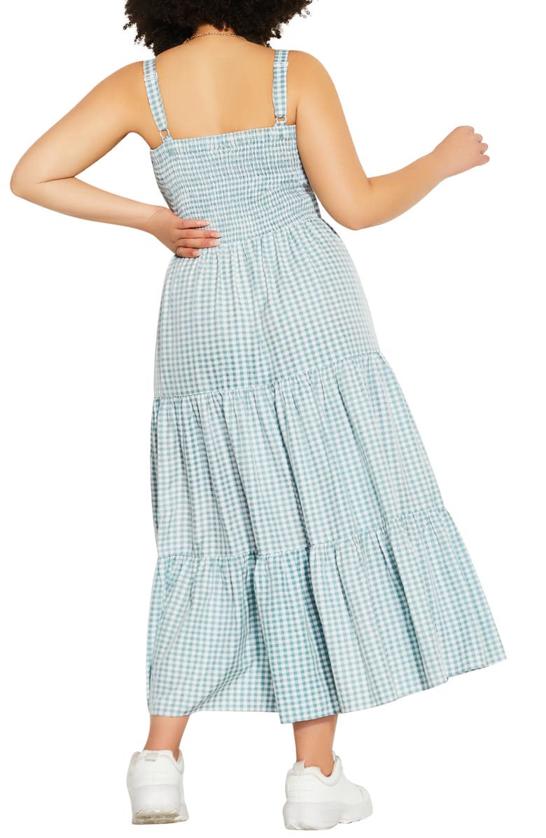City Chic Gingham Sundress, Alternate, color,