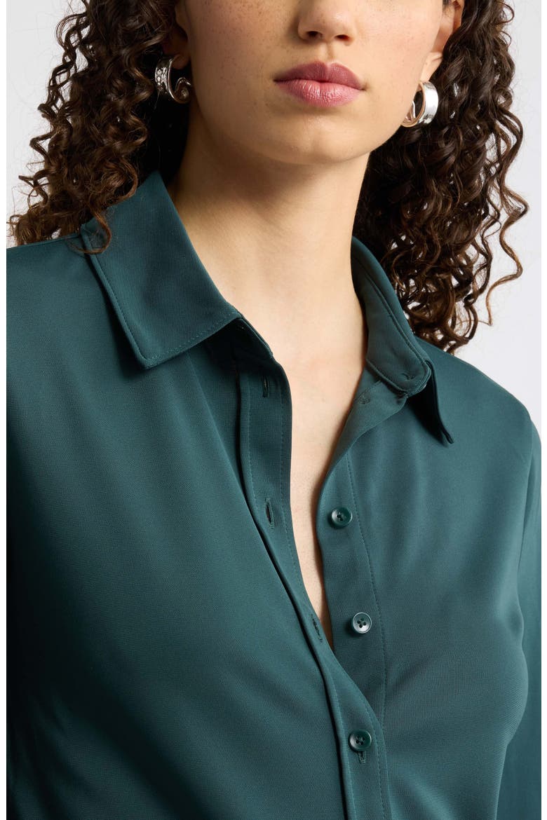 Long Sleeve Knit Button Front Top, Alternate, color, GREEN GABLES