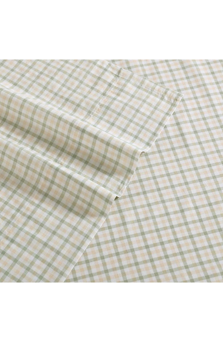 Nautica Calm Seas Cotton Percale Sheet Set, Alternate, color, Beige/ Green Check
