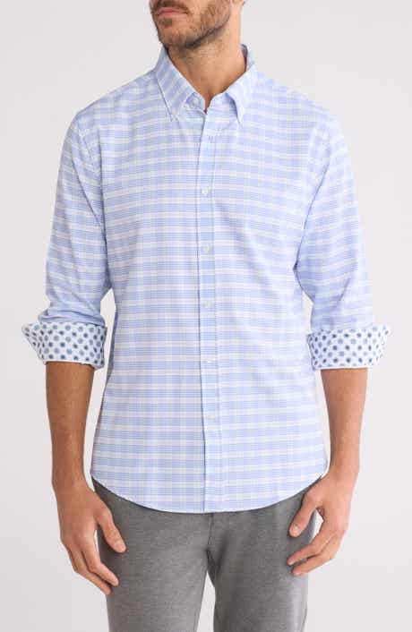 DENIM AND FLOWER Gingham Tech Comfort Long Sleeve Button-Up Shirt