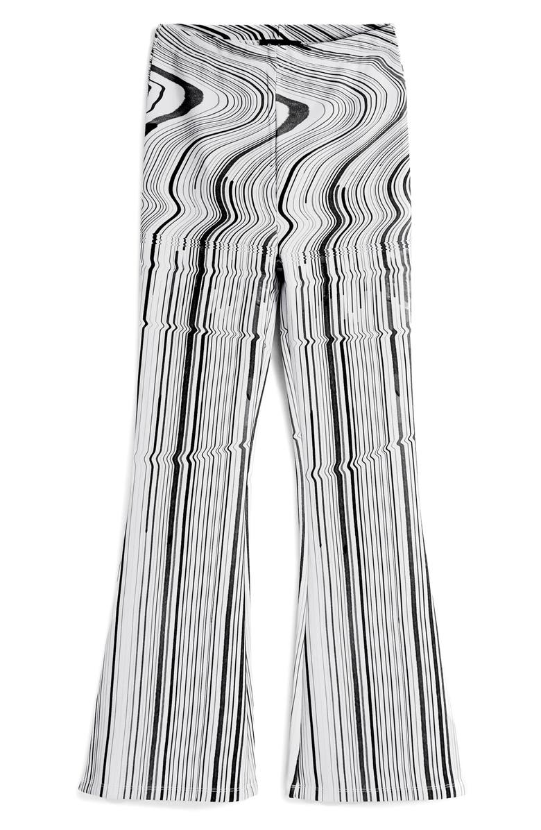 Desigual Distorted Stripe Flare Pants, Alternate, color, White