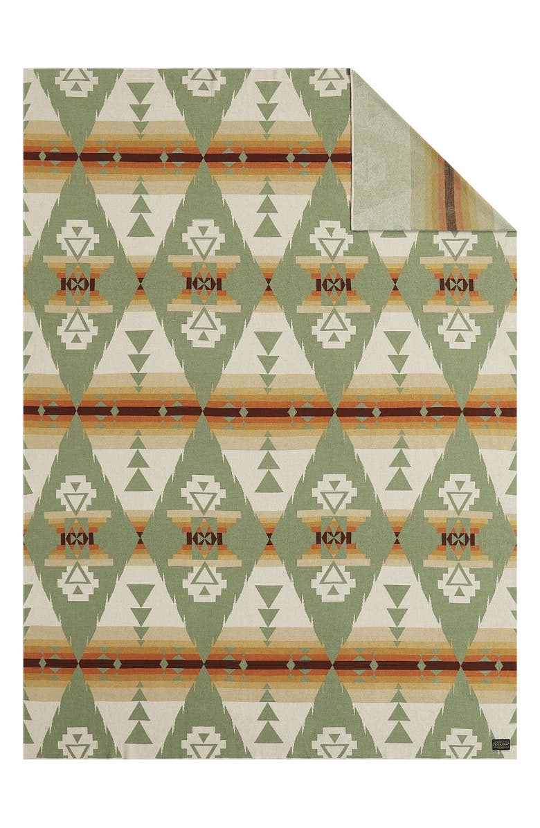 Pendleton Siskiyou Geo Print Throw Blanket, Alternate, color, Sage