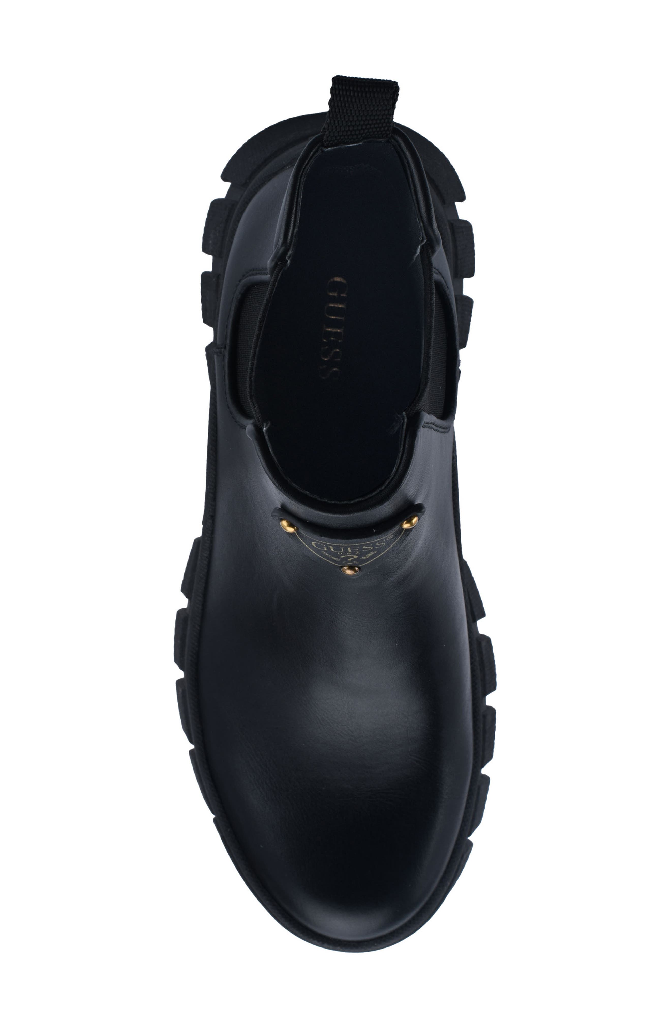 GUESS Hestia Chelsea Boot, Alternate, color, Black/ Black Faux Leather