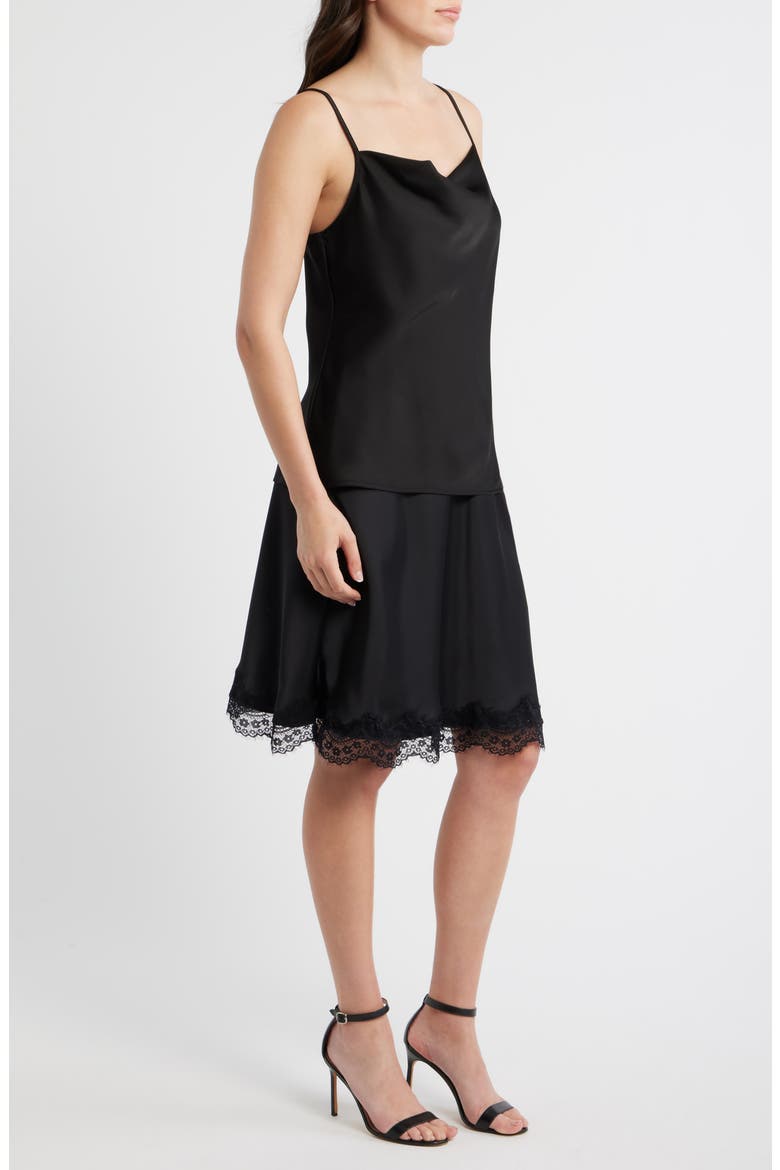Cowl Neck Satin Camisole, Alternate, color, BLACK