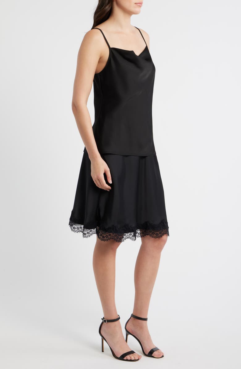 Tahari ASL Cowl Neck Satin Camisole, Alternate, color, Black