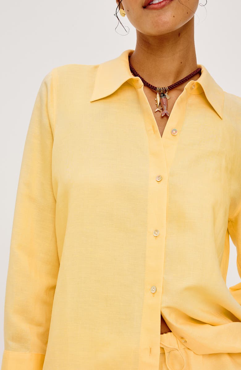 Rails Knox Linen Blend Button-Up Shirt, Alternate, color, Sunshine