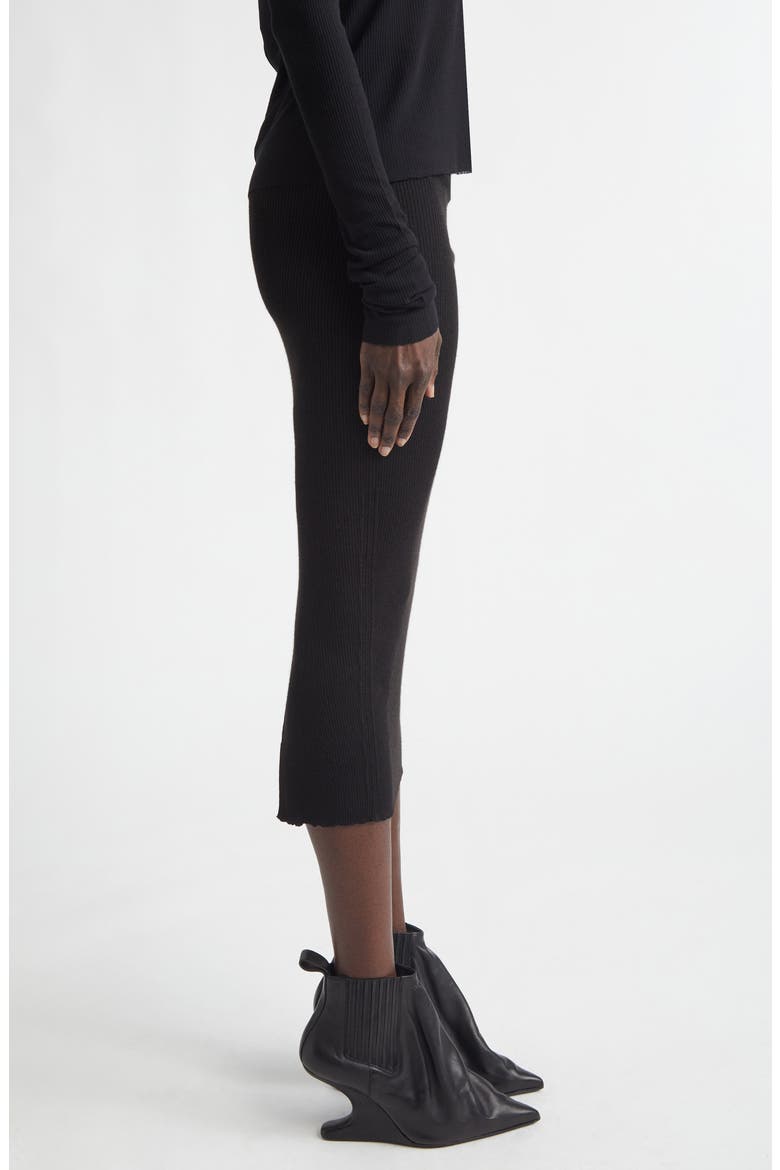 Rib Virgin Wool Blend Skirt, Alternate, color, BLACK