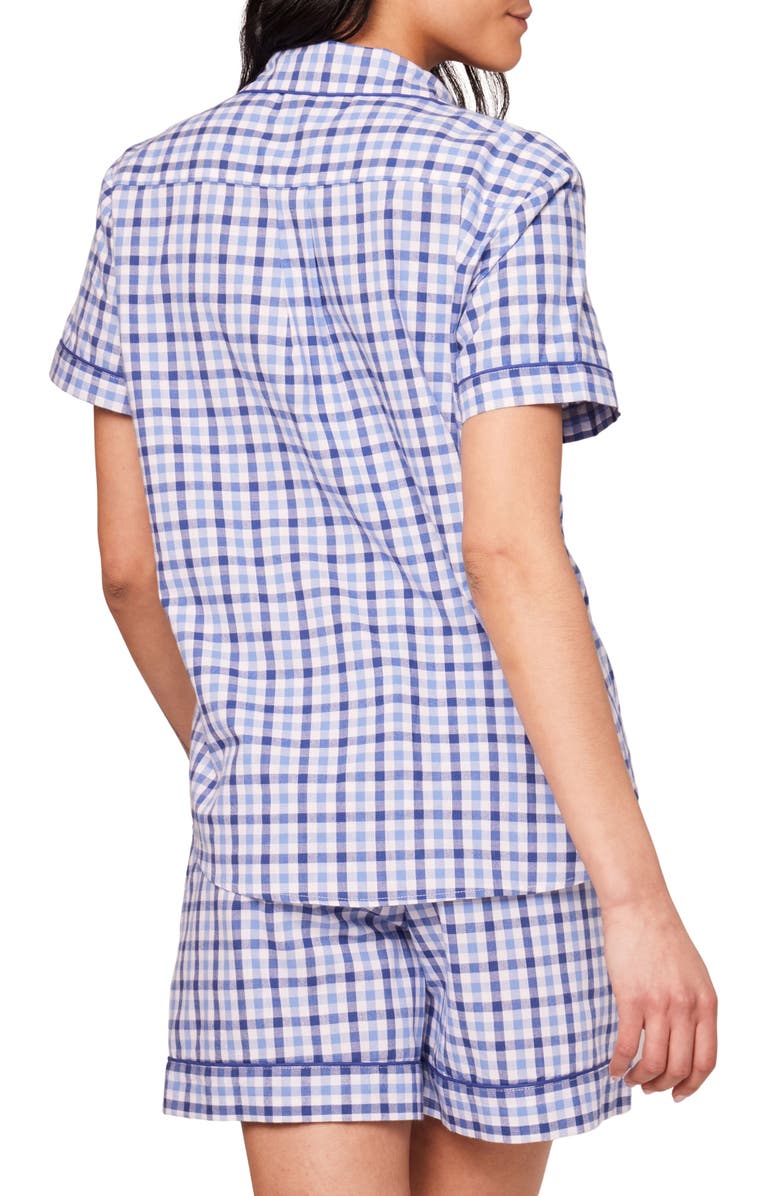 Petite Plume Gingham Brushed Cotton Twill Short Pajamas, Alternate, color, 