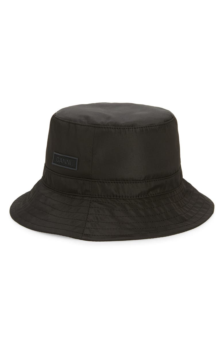 Ganni Recycled Polyester Bucket Hat, Main, color, 
