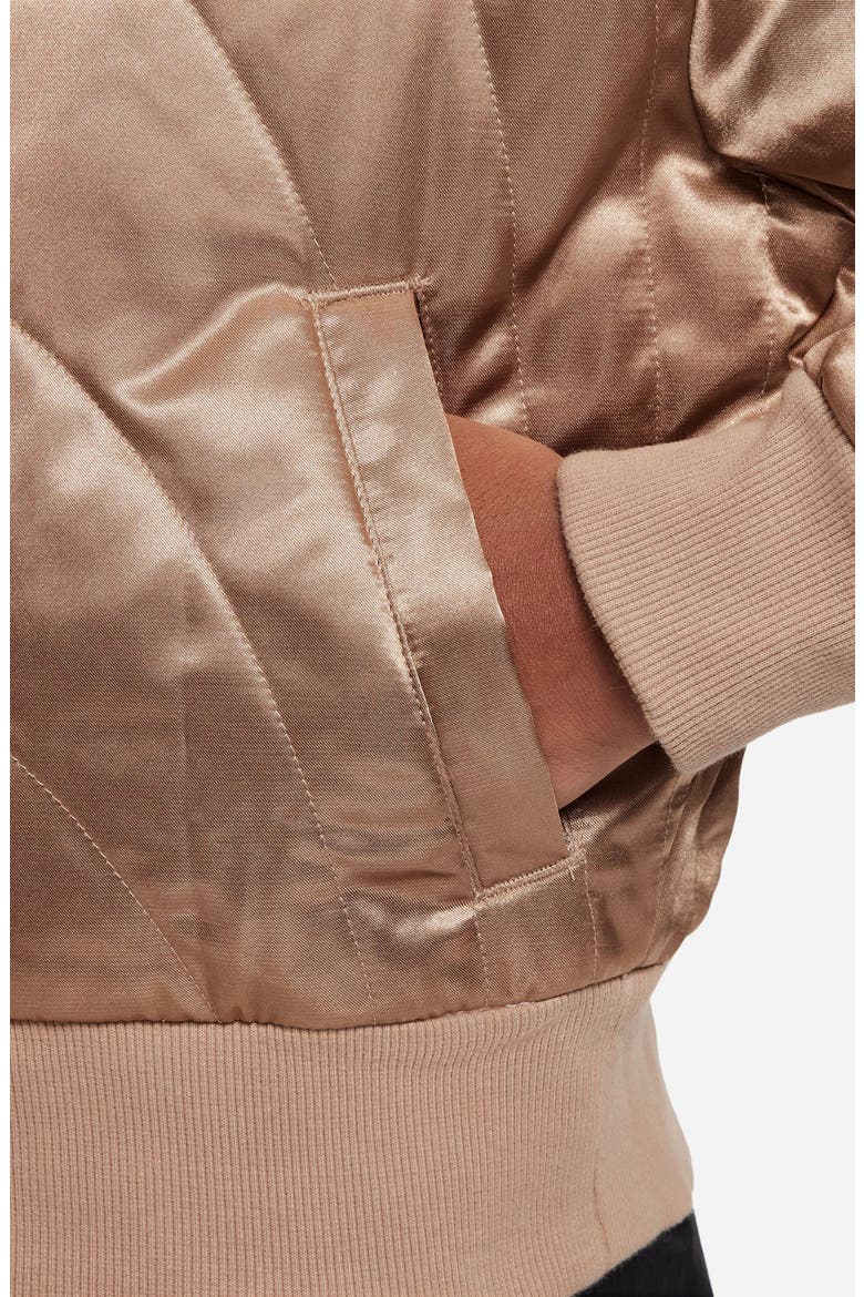 Kids' Sportswear Quilted Bomber Jacket, Alternate, color, HEMP/ WHITE
