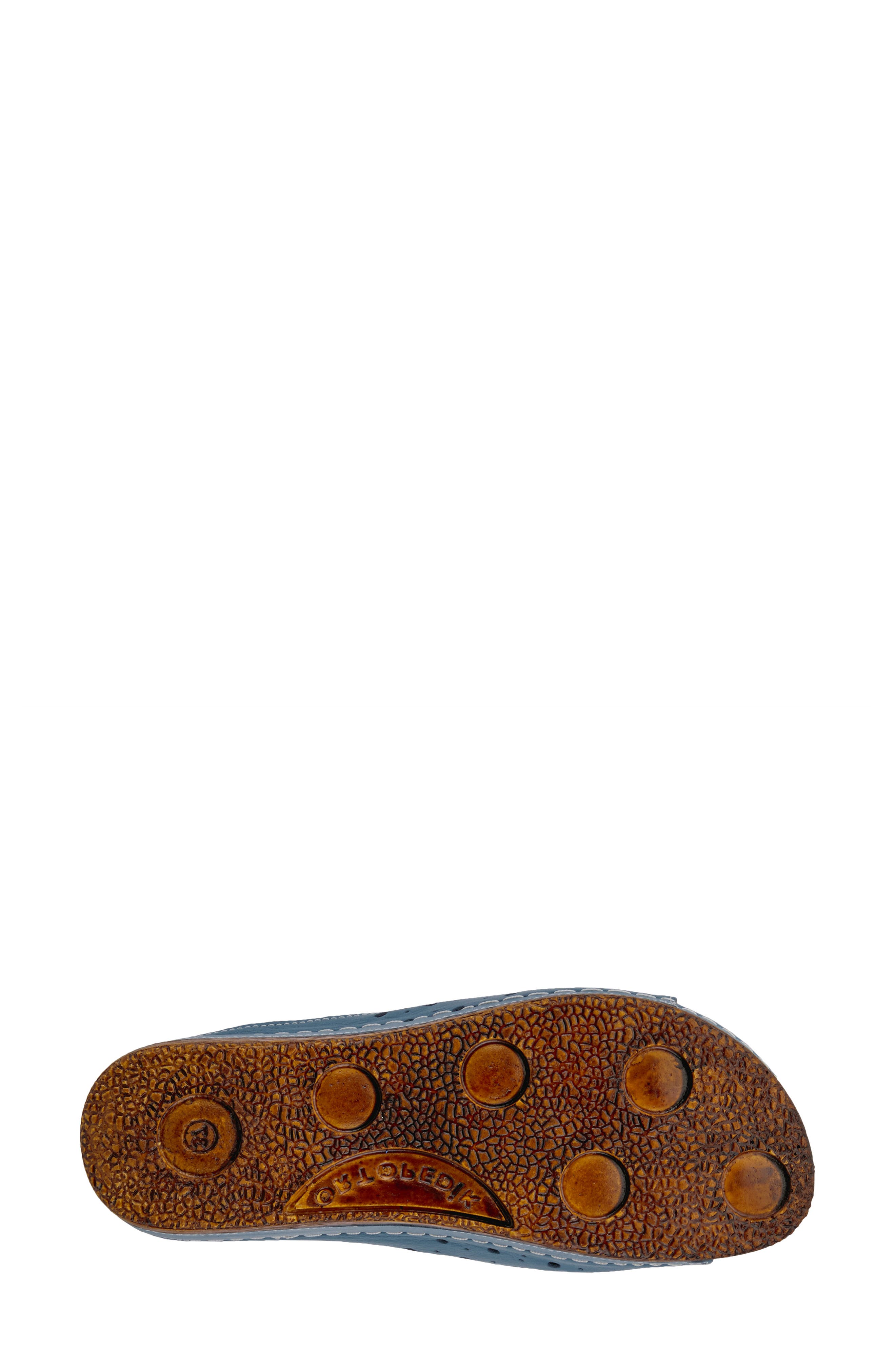 Flower Child Slide Wedge Sandal, Alternate, color, BLUE LEATHER
