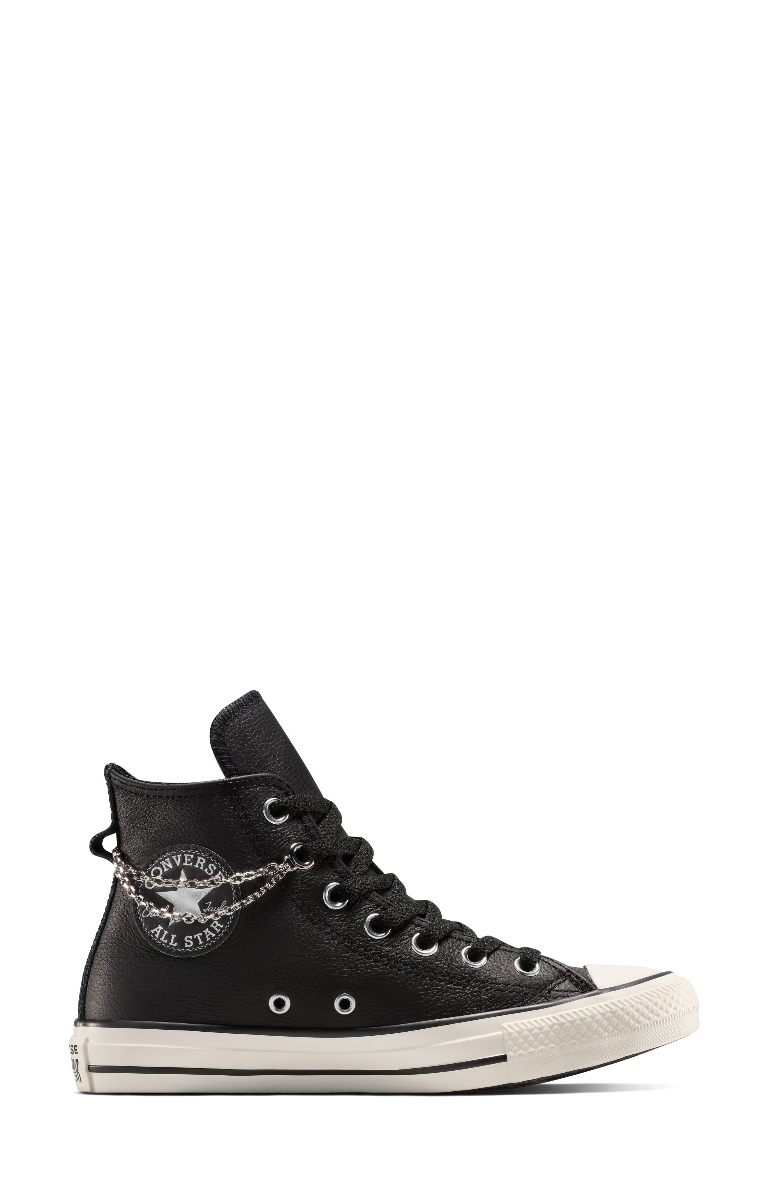 Converse Chuck Taylor<sup>®</sup> All Star<sup>®</sup> Chains High Top Sneaker, Alternate, color, Black/ Silver/ Egret