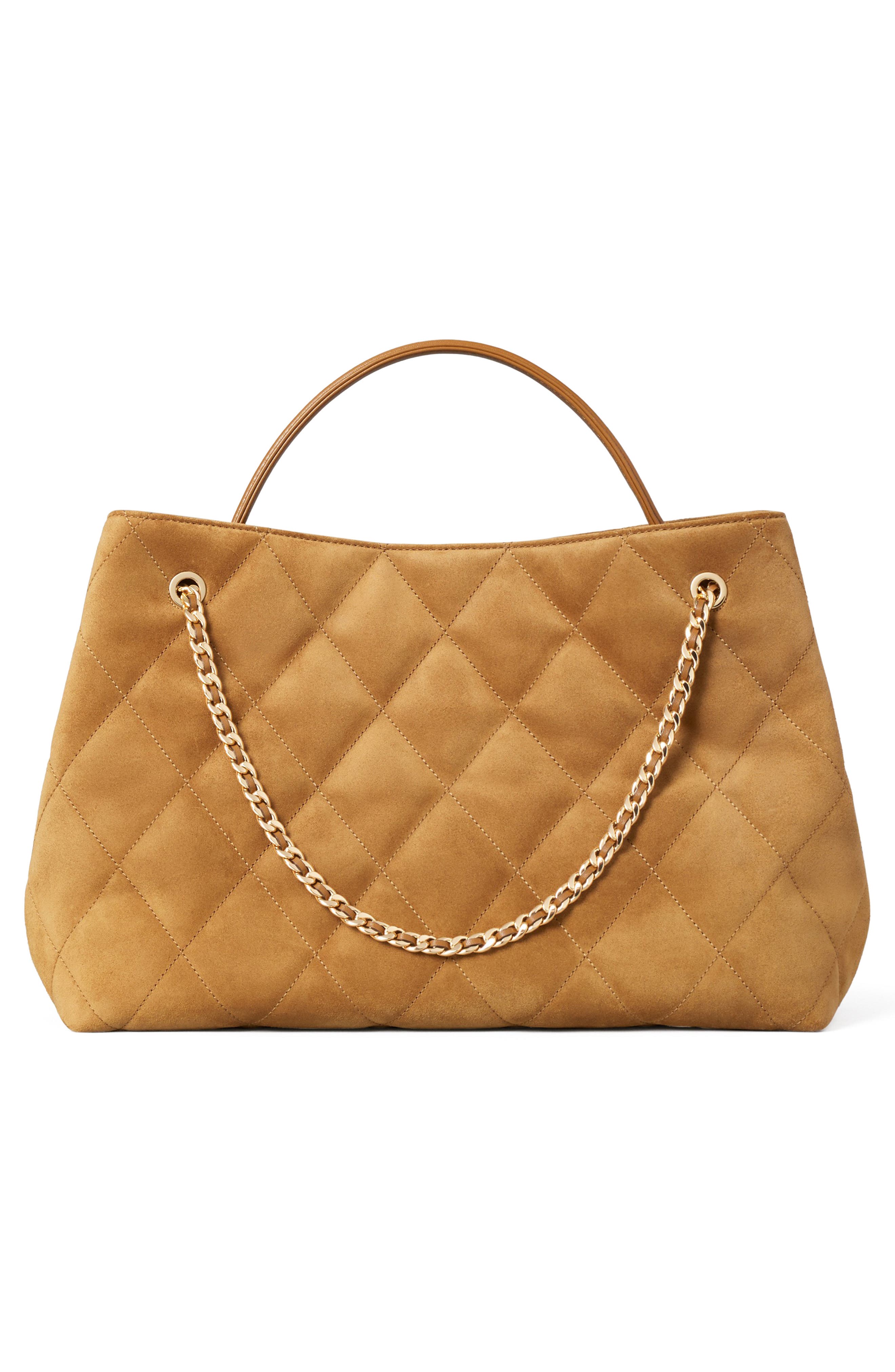 Tory Burch Fleming Quilted Suede Carryall Tote (Women) | Nordstrom