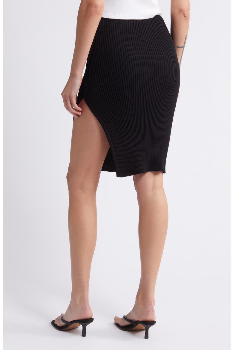 Rib Sweater Convertible Top/Skirt, Alternate, color, BLACK