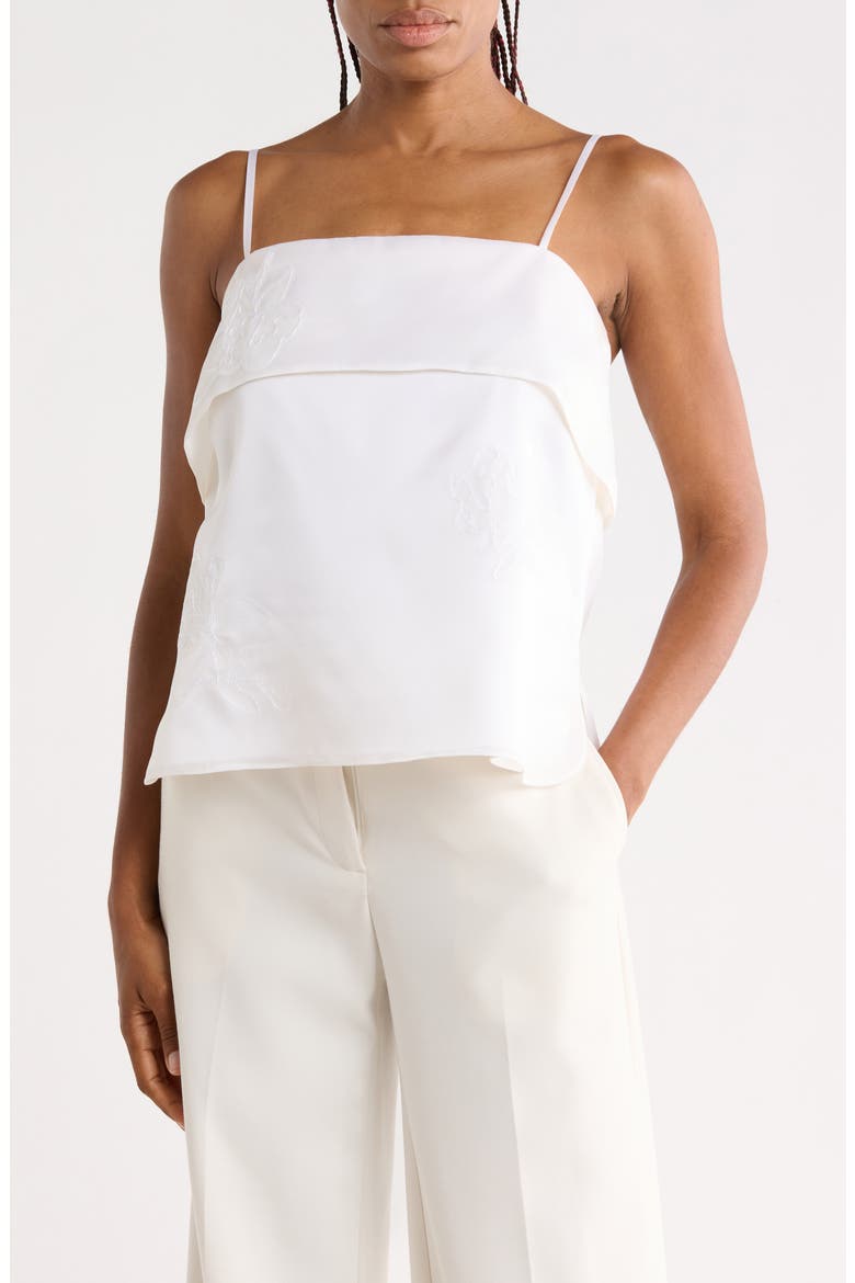 Appliqué Organza Camisole, Main, color, MILK